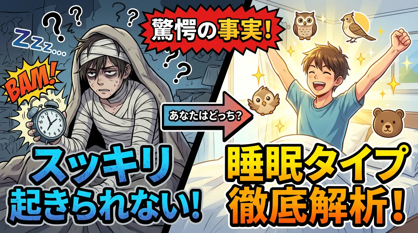 【驚愕の事実！】毎朝スッキリ起きられないのはなぜ？あなたの「睡眠タイプ」徹底解析
