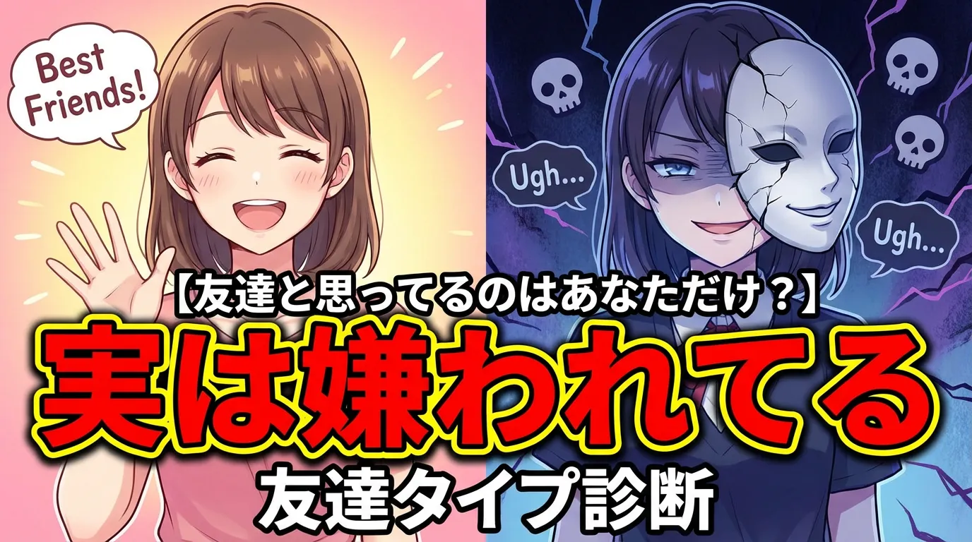 【友達と思ってるのはあなただけ？】あなたの「実は嫌われてる」友達タイプ診断