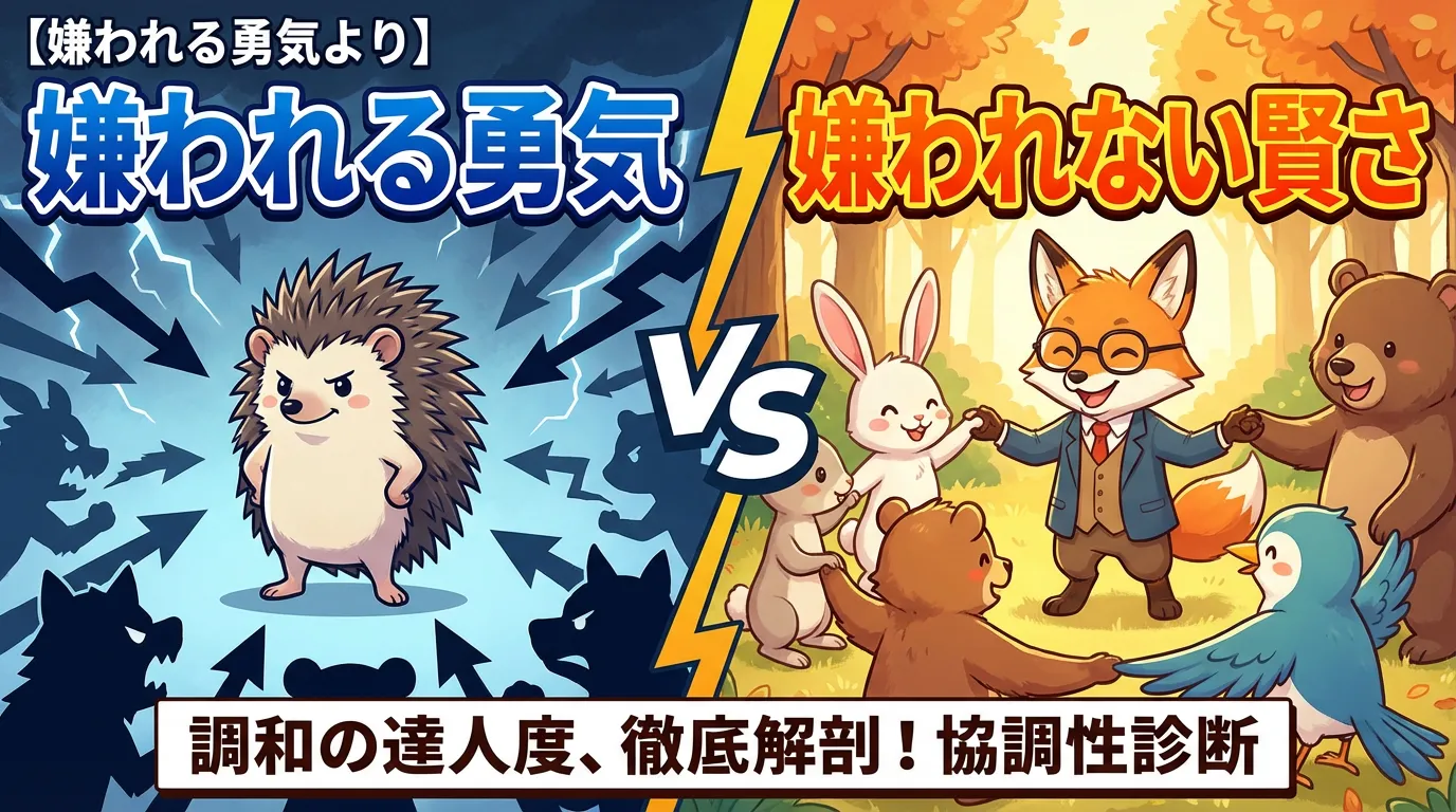 【嫌われる勇気より】「嫌われない賢さ」が身につく？調和の達人度、徹底解剖！協調性診断