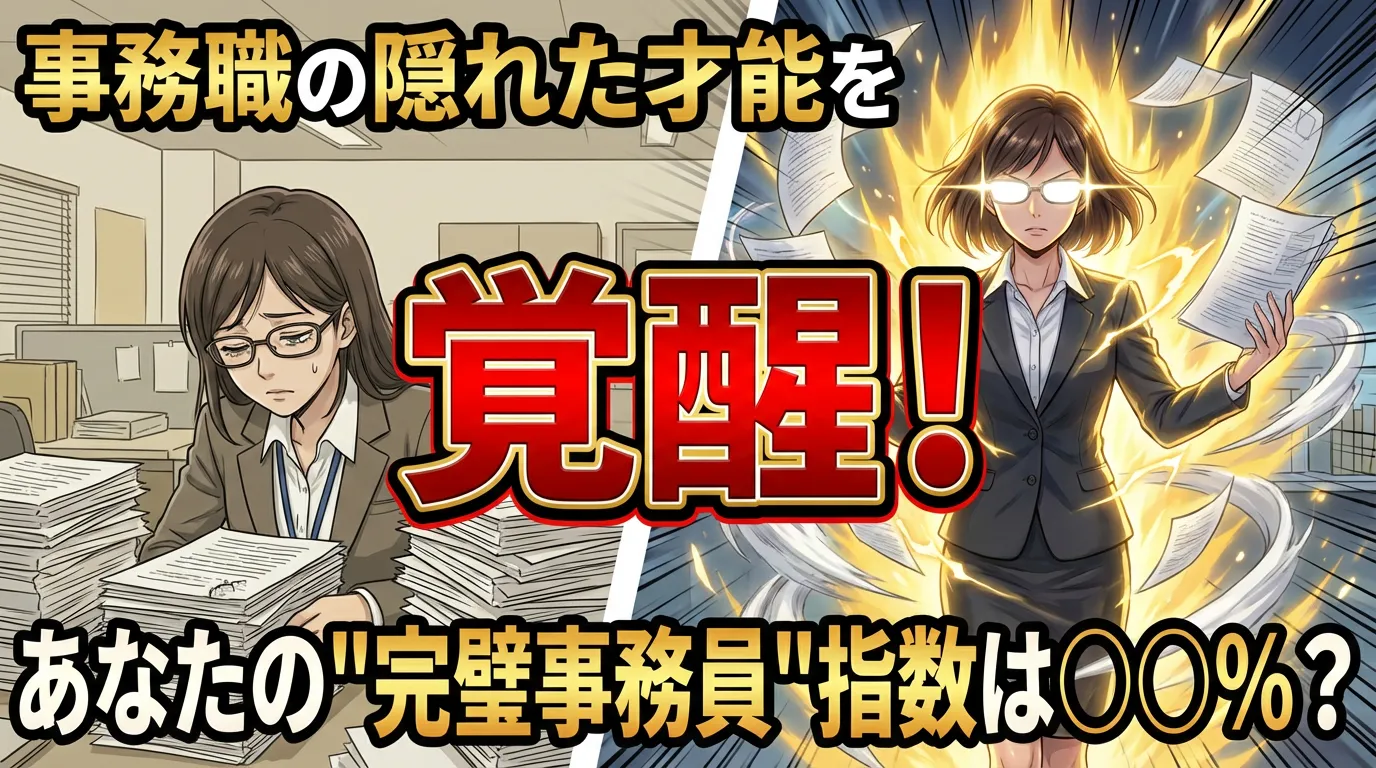 【事務職の隠れた才能を覚醒！】あなたの"完璧事務員"指数は〇〇%？