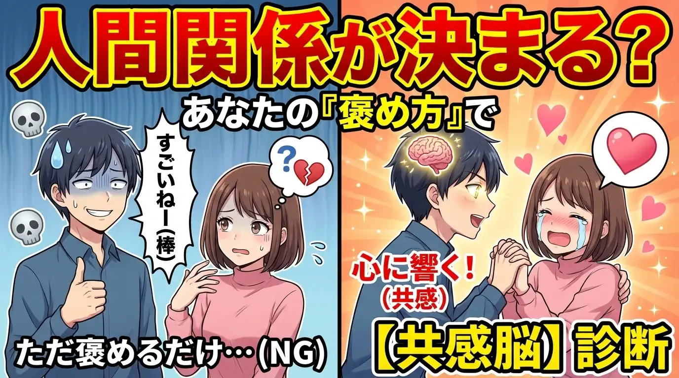 あなたの『褒め方』で人間関係が決まる？【共感脳の持ち主度】診断