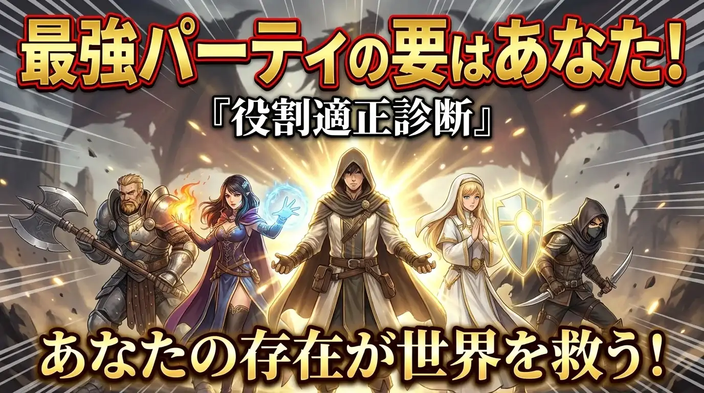 最強パーティの要はあなた！『役割適正診断』～あなたの存在が世界を救う！