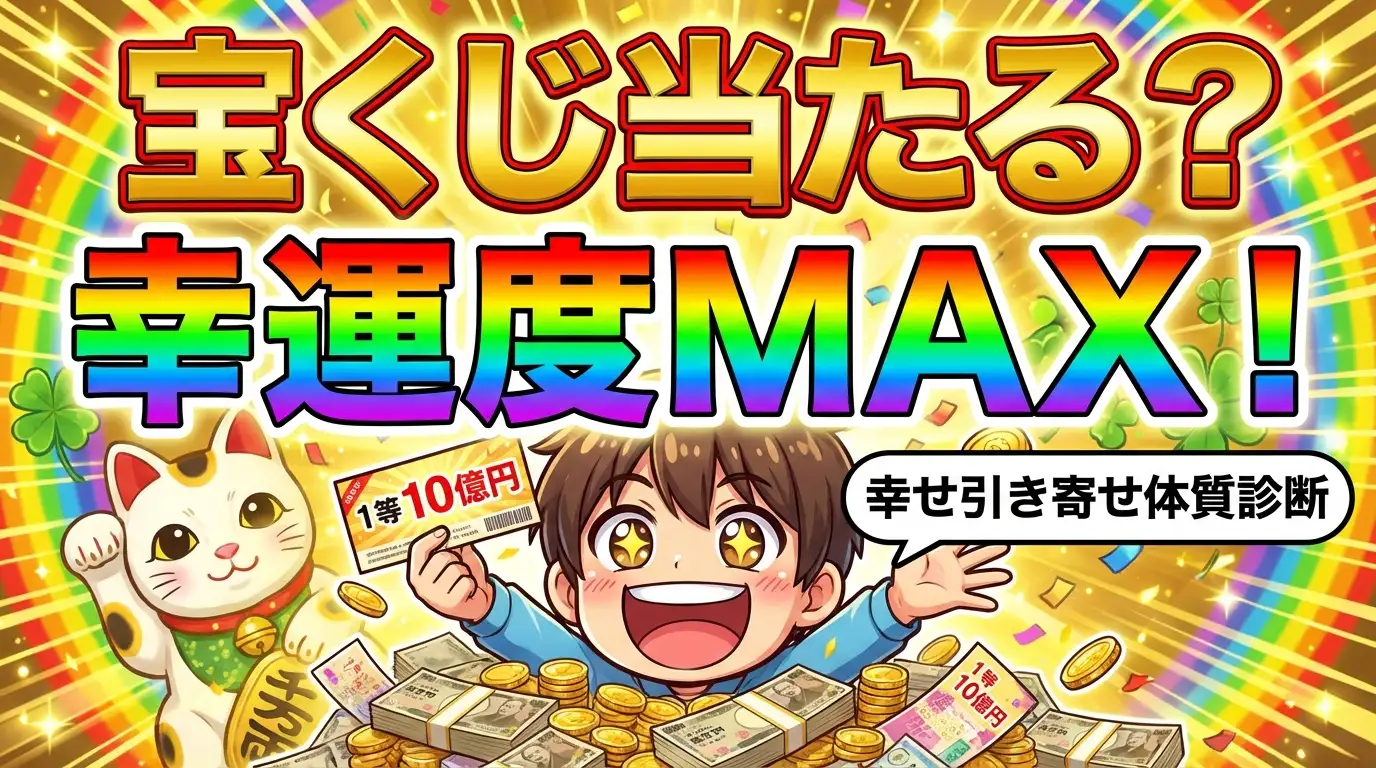【宝くじ当たるかも？！】あなたの『幸運度』MAX診断！幸せを引き寄せる体質、チェックしませんか？